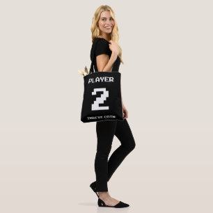 Player 2-gamerontwerp tote bag