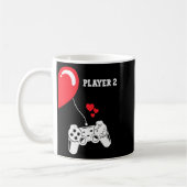 Player 2 Valentines Day Gaming Matching Couple Gam Koffiemok (Links)