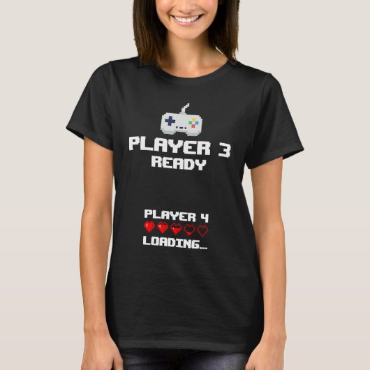 Player 3 Player 4 Loading  Gamming New Baby T-shirt (Voorkant)
