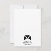 Player 3 Video Game Baby Couple Shower Kaart (Achterkant)