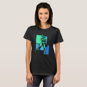 Player Baseball Batter Green Blue Catcher Pitcher T-shirt (Voorkant volledig)