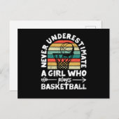 Player girls Never underestimate girls Briefkaart (Voorkant / Achterkant)