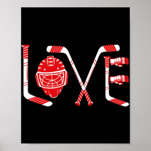 Player Goalie Ice Hockey Heart Apparel Fun Valenti Poster