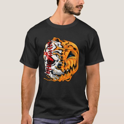 Player Halloween Pumpkin Skeleton Skull 1.png T-shirt (Voorkant)