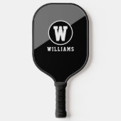Player Name BLACK Pickleball Paddle (Voorkant)