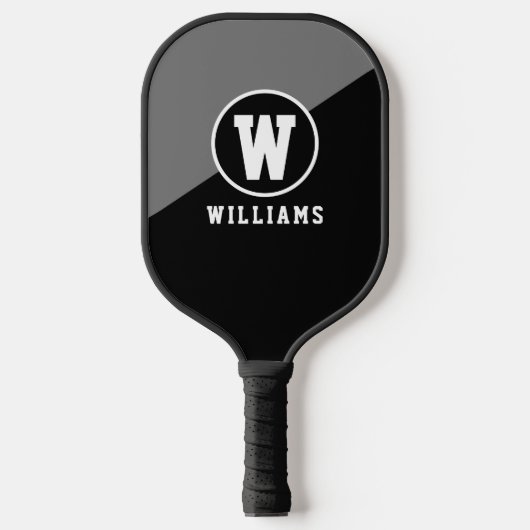 Player Name BLACK Pickleball Paddle (Voorkant)