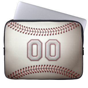 Player-nummer 00 - Koel Baseball-titels Laptop Sleeve