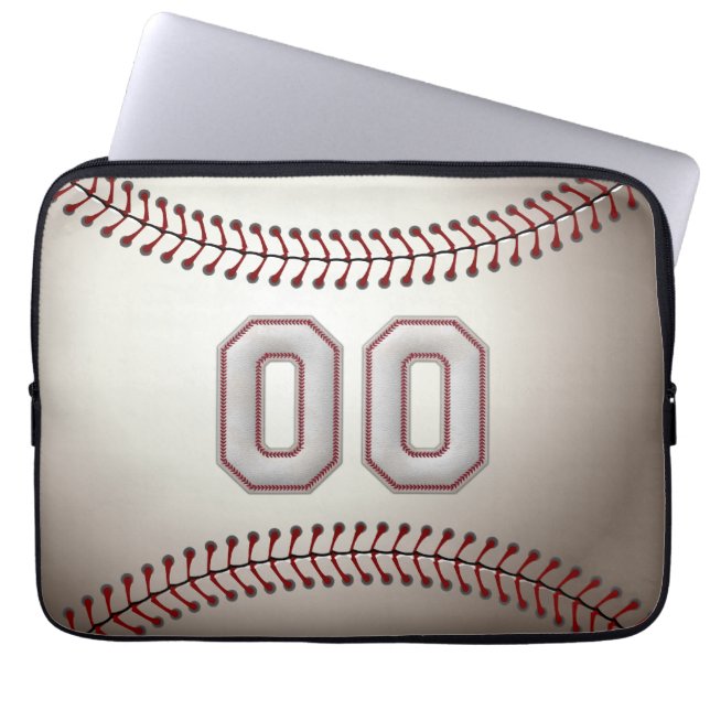 Player-nummer 00 - Koel Baseball-titels Laptop Sleeve (Voorkant)