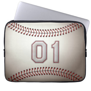 Player-nummer 01 - Koel Baseball-titels Laptop Sleeve