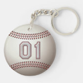 Player-nummer 01 - Koel Baseball-titels Sleutelhanger (Achterkant)