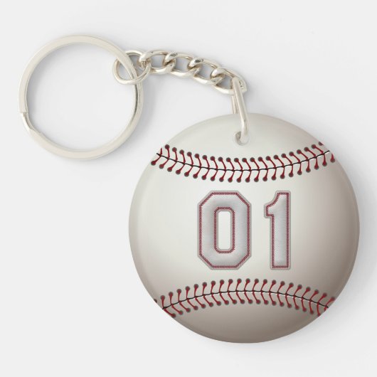 Player-nummer 01 - Koel Baseball-titels Sleutelhanger (Voorkant)