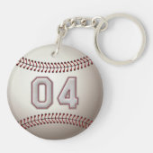 Player-nummer 04 - Koel Baseball-titels Sleutelhanger (Achterkant)