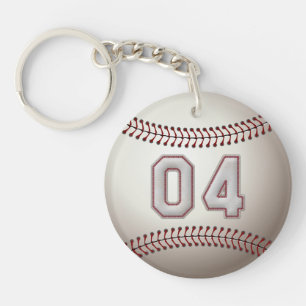Player-nummer 04 - Koel Baseball-titels Sleutelhanger
