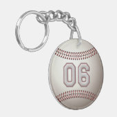 Player-nummer 06 - Koel Baseball-titels Sleutelhanger (Voorkant Links)
