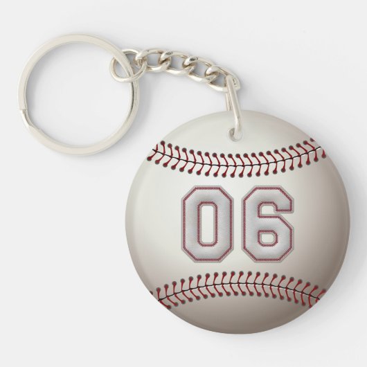 Player-nummer 06 - Koel Baseball-titels Sleutelhanger (Voorkant)