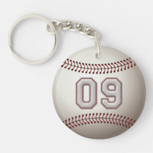 Player-nummer 09 - Koel Baseball-titels Sleutelhanger