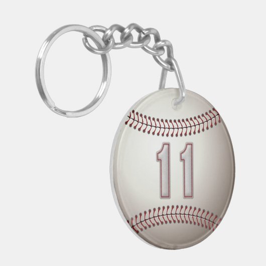 Player-nummer 11 - Koel Baseball-titels Sleutelhanger (Voorkant Links)