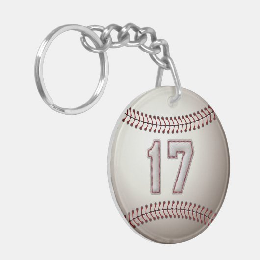 Player-nummer 17 - Koel Baseball-titels Sleutelhanger (Voorkant Links)