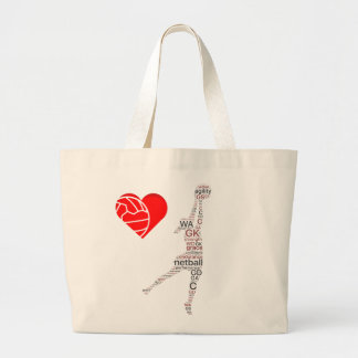 Player Positioneert Doelthema Netball Grote Tote Bag