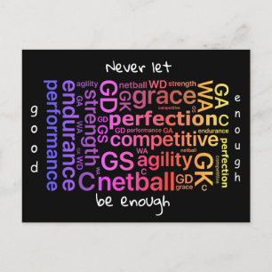 Player Positioneert Inspirerend Netball Quote Briefkaart
