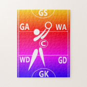 Player Positions Netball Jigzaag Puzzle Legpuzzel (Verticaal)