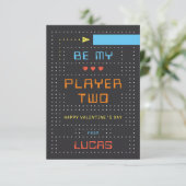 "Player Two" Gamer Classroom Valentine's Day Card Kaart (Staand voorkant)