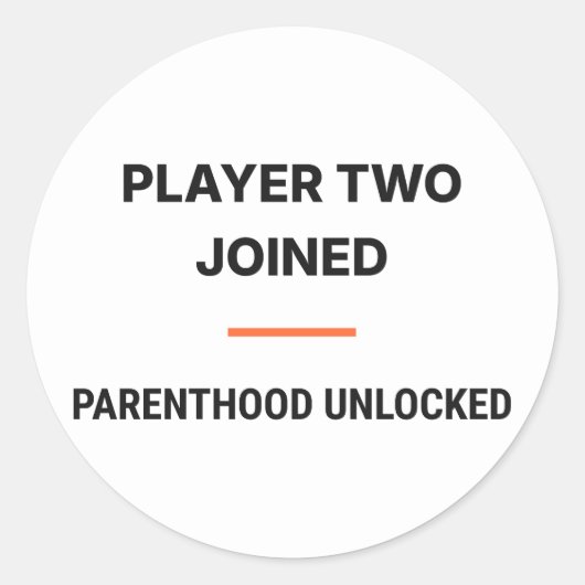 Player Two Joined Parenthood Unlocked Sticker (Voorkant)