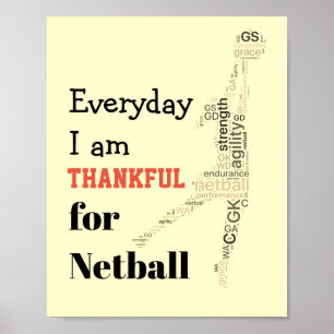 Player Word Art Motivatie Netball Quote Poster