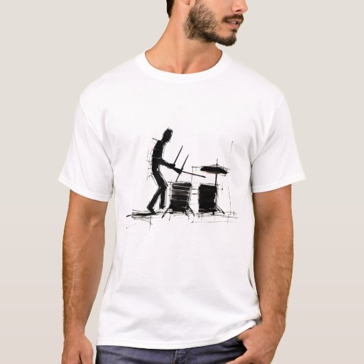 Playera Básica para hombre T-Shirt  Baterista (Voorkant)