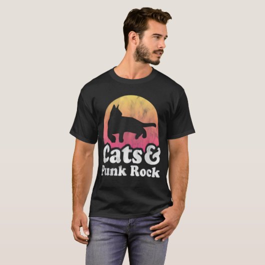 Playera | Cats and Punk Rock T-shirt (Voorkant volledig)