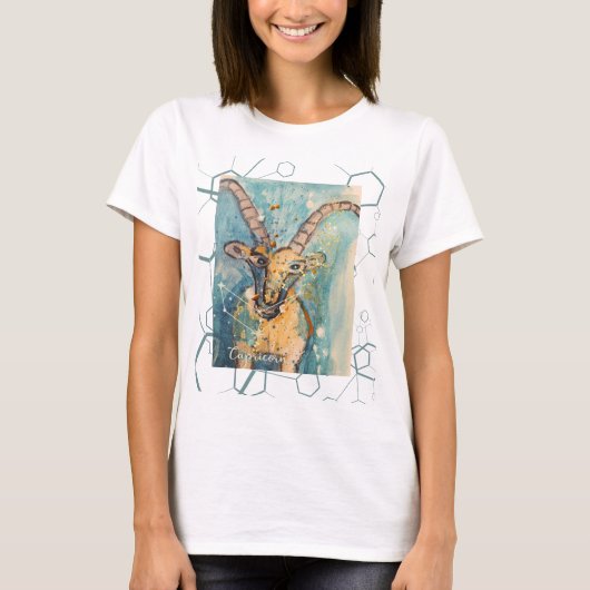 playera con dibujo original zodiaco capricorn t-shirt (Voorkant)