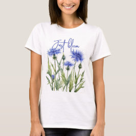 playera con flores azules, diseño floral azul t-shirt