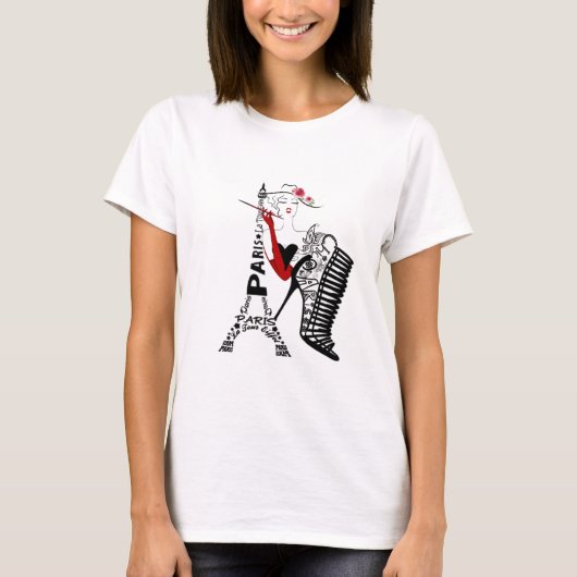 Playera de parís chic con mujer t-shirt (Voorkant)