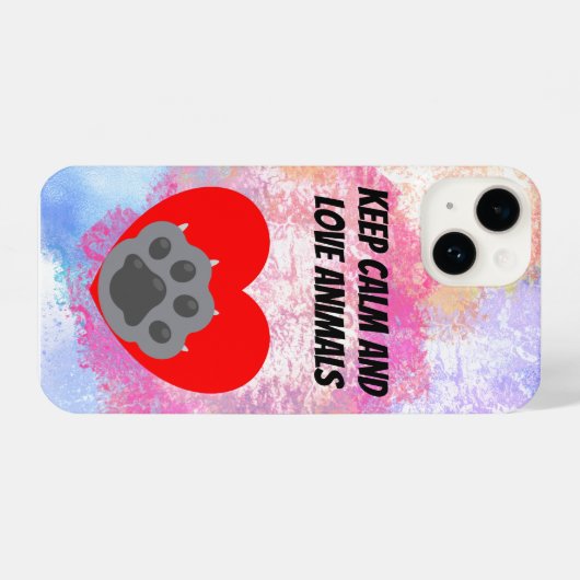 Playera keep calm and love animals phrase iPhone hoesje (Achterkant horizontaal)