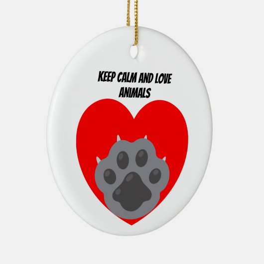 Playera keep calm and love animals phrase keramisch ornament (Rechts)