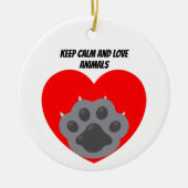 Playera keep calm and love animals phrase keramisch ornament (Voorkant)