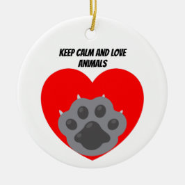 Playera keep calm and love animals phrase keramisch ornament