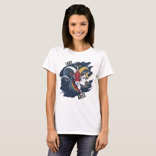 Playera Lady Aries - Mujer Zodíaco Carnero T-shirt (Voorkant volledig)