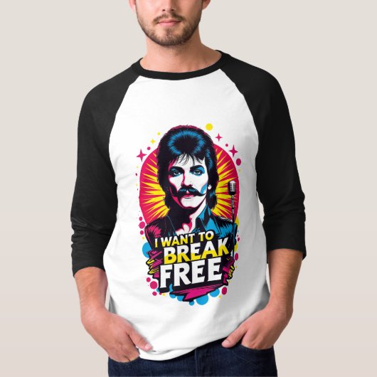 Playera Manga 3/4 I Want to Break Free T-shirt (Voorkant)