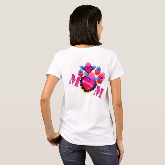 Playera "MOM Corazón Mexicano" – Editable nombre T-shirt (Achterkant volledig)