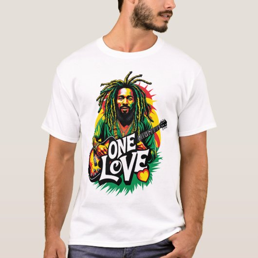 Playera  One Love el Rey del Reggae T-shirt (Voorkant)
