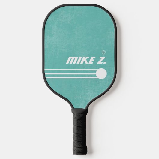 Player's Name op Aged Blauwgroen Pickleball Paddle (Voorkant)