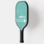 Player's Name op Aged Blauwgroen Pickleball Paddle (Links)