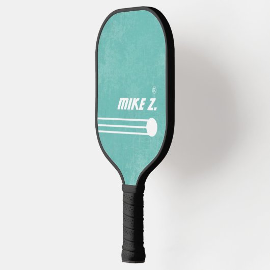 Player's Name op Aged Blauwgroen Pickleball Paddle (Links)