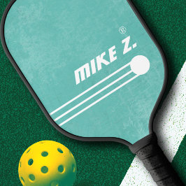 Player's Name op Aged Blauwgroen Pickleball Paddle