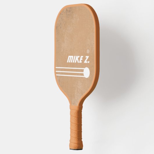 Player's Name op Aged Tan Pickleball Paddle (Links)