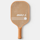 Player's Name op Aged Tan Pickleball Paddle (Achterkant)
