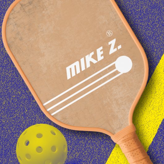 Player's Name op Aged Tan Pickleball Paddle