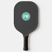Player's Name op Striped Dark Grey Pickleball Paddle (Achterkant)