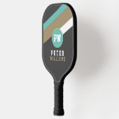 Player's Name op Striped Dark Grey Pickleball Paddle (Links)